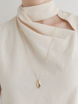 halden Polka Dots Pendant Over Chain Necklace_Gold