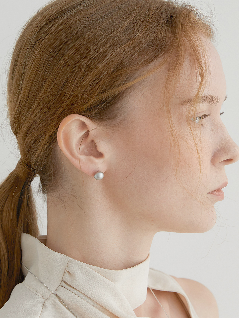 halden Simple Round Earrings_Silver