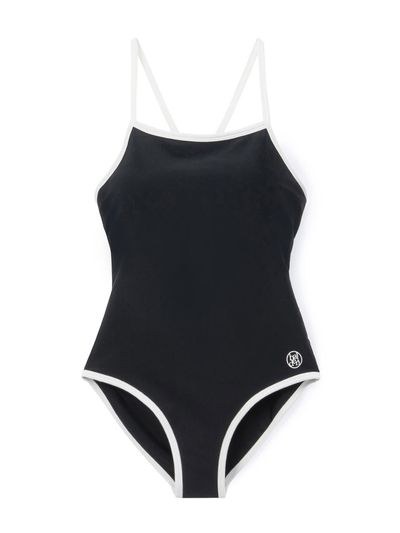 halden Sleek Nordic Side Logo Swimsuit [Black] (S002)