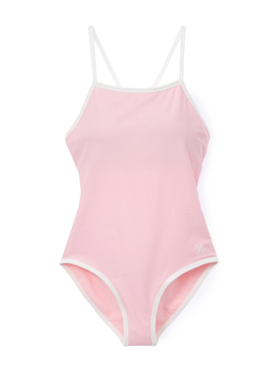 halden Sleek One-Piece Side Logo Swimsuit [Pink] (S002)