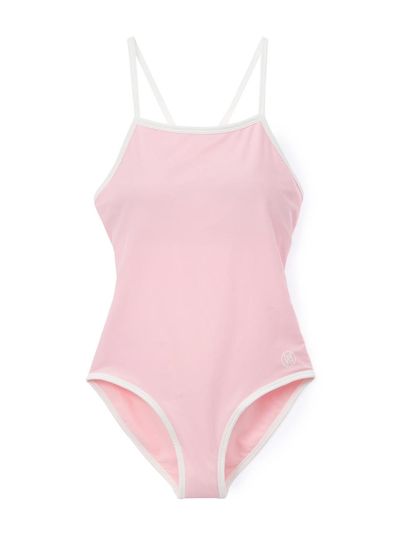 halden Sleek One-Piece Side Logo Swimsuit [Pink] (S002)