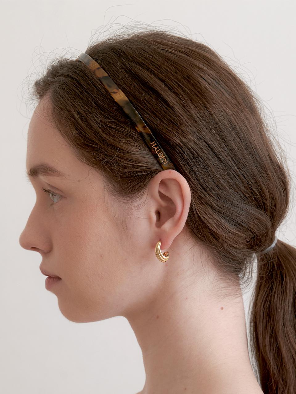 halden Thin Celluloid Hairband (H028) [Yellow Leopard]