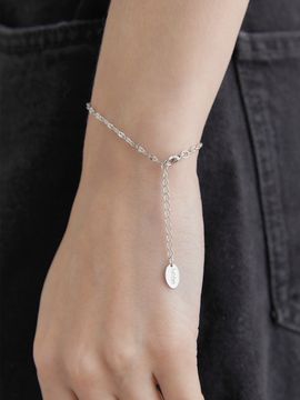 halden Thin Chain Loop Bracelet_Silver