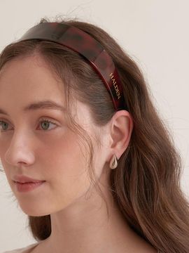 halden Wide Marbling Hairband (H031) (Brown Leopard)