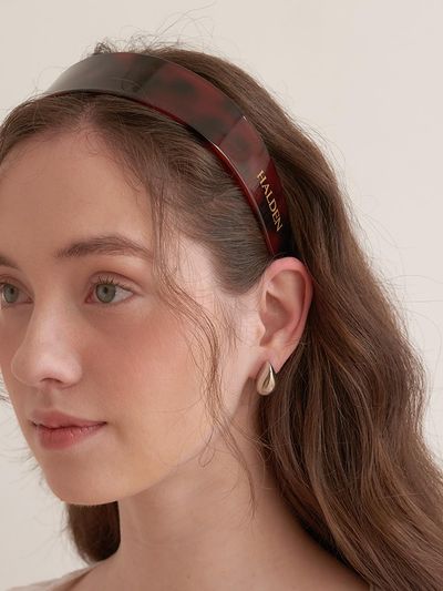 halden Wide Marbling Hairband (H031) (Brown Leopard)