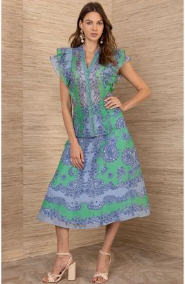 Hale Bob Hale Bob Caitriona Linen Organza Top