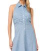 halogen(r) halogen(r) Button-Up Cotton & Linen Blend Halter Shirtdress - 4
