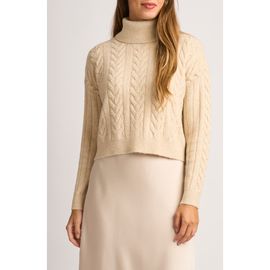 halogen(r) halogen(r) Cable Knit Turtleneck Sweater