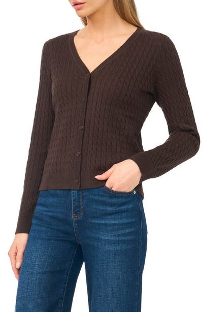 halogen(r) halogen(r) Cable Stitch V-Neck Cardigan