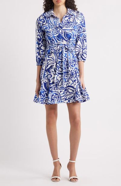 halogen(r) halogen(r) Collar Tie Waist Long Sleeve Dress