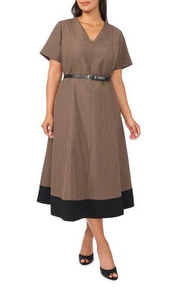 halogen(r) halogen(r) Combo Hem Belted Midi Dress