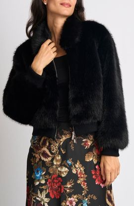 halogen(r) halogen(r) Faux Fur Bomber Jacket