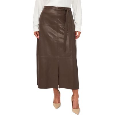 halogen(r) halogen(r) Faux Leather Tiered Seam Maxi Skirt