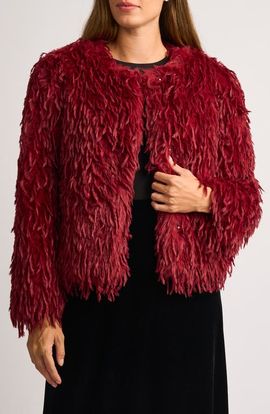 halogen(r) halogen(r) Faux Ostrich Feather Jacket