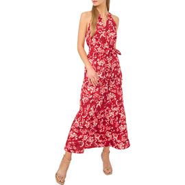 halogen(r) halogen(r) Floral Sleeveless Tiered Cotton Maxi Dress