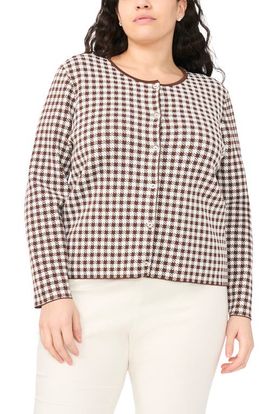 halogen(r) halogen(r) Gingham Crewneck Cardigan