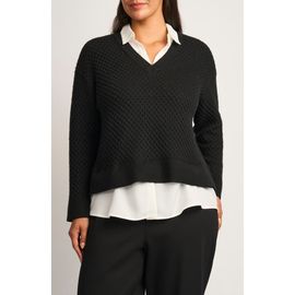 halogen(r) halogen(r) Honeycomb Knit Twofer Top