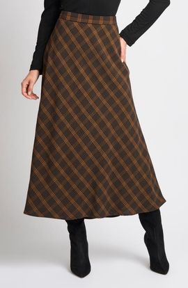 halogen(r) halogen(r) Plaid A-Line Midi Skirt