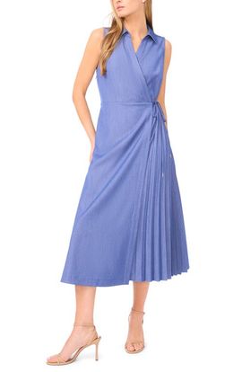 halogen(r) halogen(r) Pleated Faux Wrap Dress