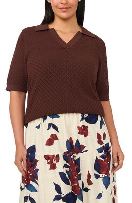 halogen(r) halogen(r) Pointelle Polo Sweater