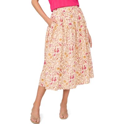 halogen(r) halogen(r) Print Pull-On Tiered Midi Skirt