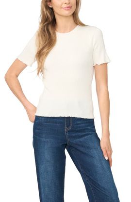halogen(r) halogen(r) Ribbed Scallop Trim Sweater