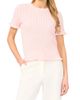 halogen(r) halogen(r) Ruffle Trim Pointelle Stitch Short Sleeve Sweater - 1
