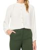 halogen(r) halogen(r) Shirred Mock Neck Button-Up Shirt - 1