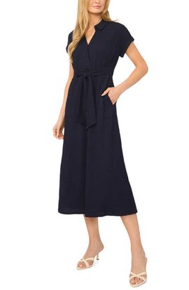 halogen(r) halogen(r) Tie Belt Textured Midi Dress