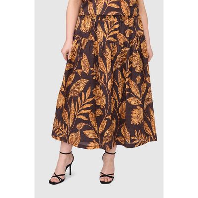 halogen(r) halogen(r) Tiered Floral Cotton Maxi Skirt