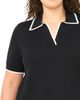 halogen(r) halogen(r) Tipped Johnny Collar Short Sleeve Sweater - 3