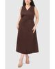 halogen(r) halogen(r) V-Neck Faux Suede Midi Dress - 1