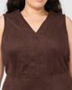 halogen(r) halogen(r) V-Neck Faux Suede Midi Dress - 3