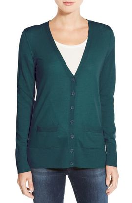 halogen(r) halogen(r) V-Neck Lightweight Merino Cardigan