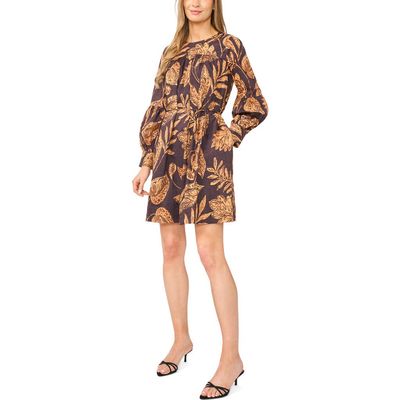 halogen(r) halogen(r) Volume Long Sleeve Tie Waist Cotton Dress