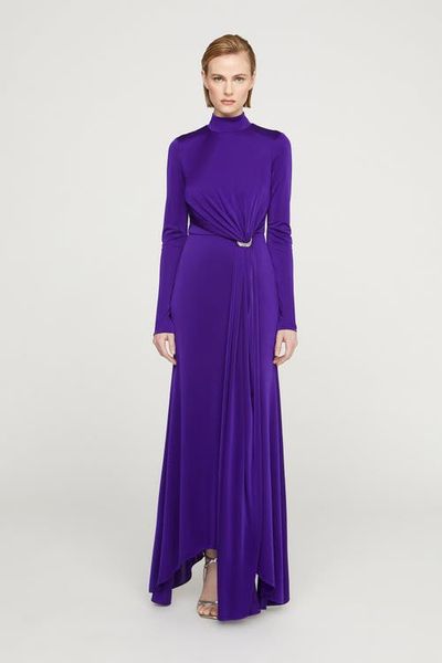 evening dresses suppliers Halston Women's Rhia Faux Leather Gown - Black main image 0