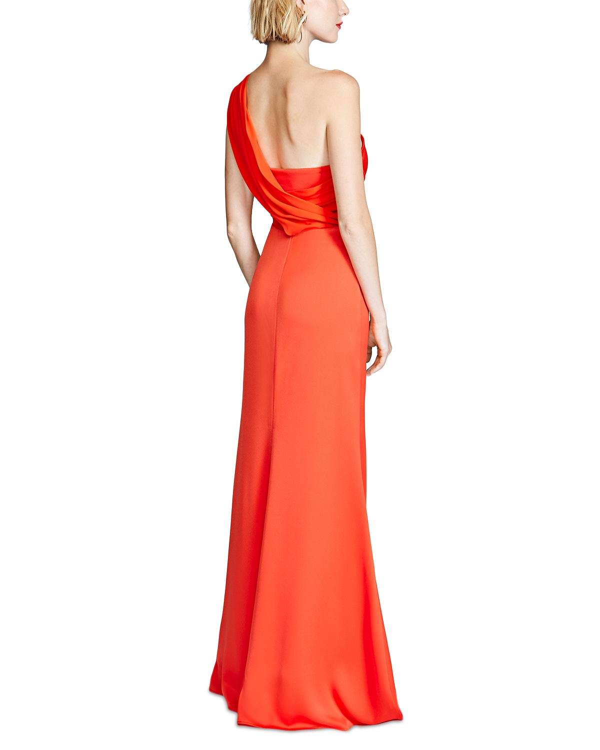 halston orange dress Halterneck Long Dress