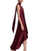 HALSTON HALSTON Sleeveless Satin V-Neck Scarf Dress - 4