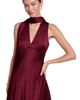 HALSTON HALSTON Sleeveless Satin V-Neck Scarf Dress - 5