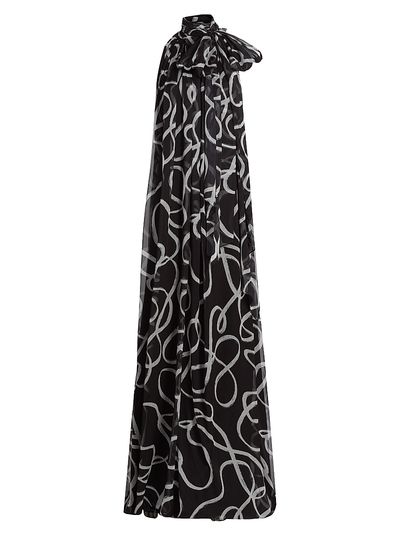 Halston Women's Lyle Swirl Chiffon Gown