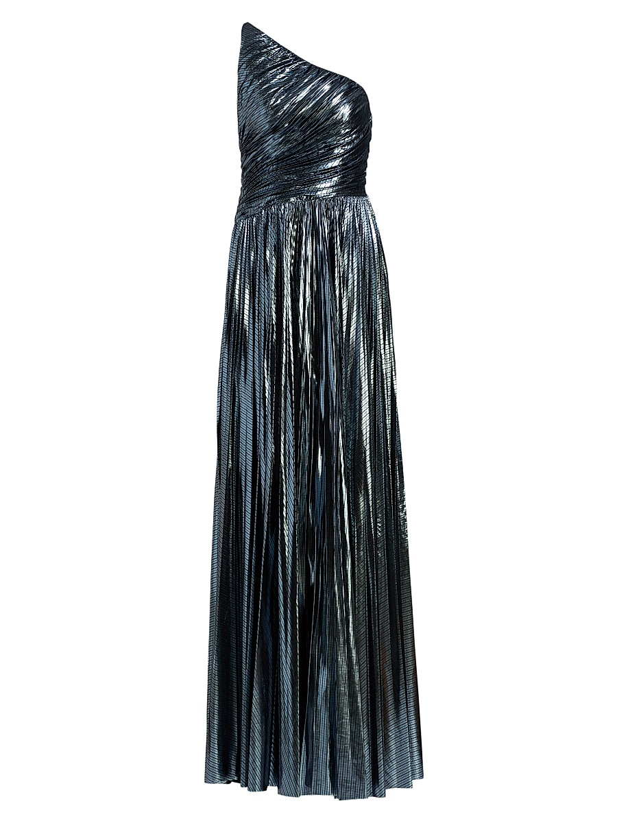 1 shoulder prom dress One Shoulder Flowy Sequin Appliqued Chiffon Prom Dress