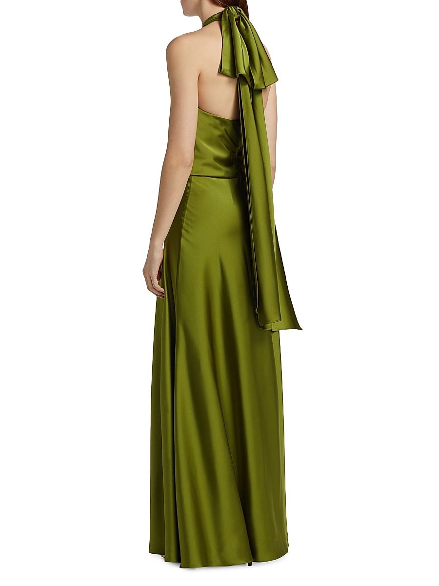 hamina stretch-silk charmeuse dress VERONICA BEARD Hamina Lace-trimmed Stretch-silk Satin Maxi Dress