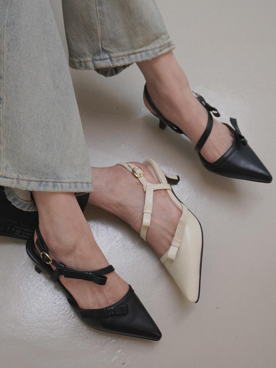 halte allez Cross Ribbon Slingback