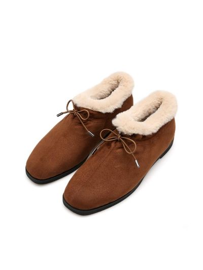 halte allez Ribbon Fur Ankle Loafer