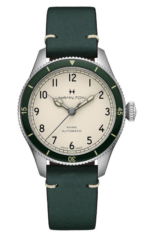 Hamilton Hamilton Khaki Aviation Leather Strap Watch, 38mm