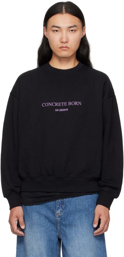 Han Kjobenhavn Han Kjobenhavn Black Logo Oversized Crewneck Sweatshirt