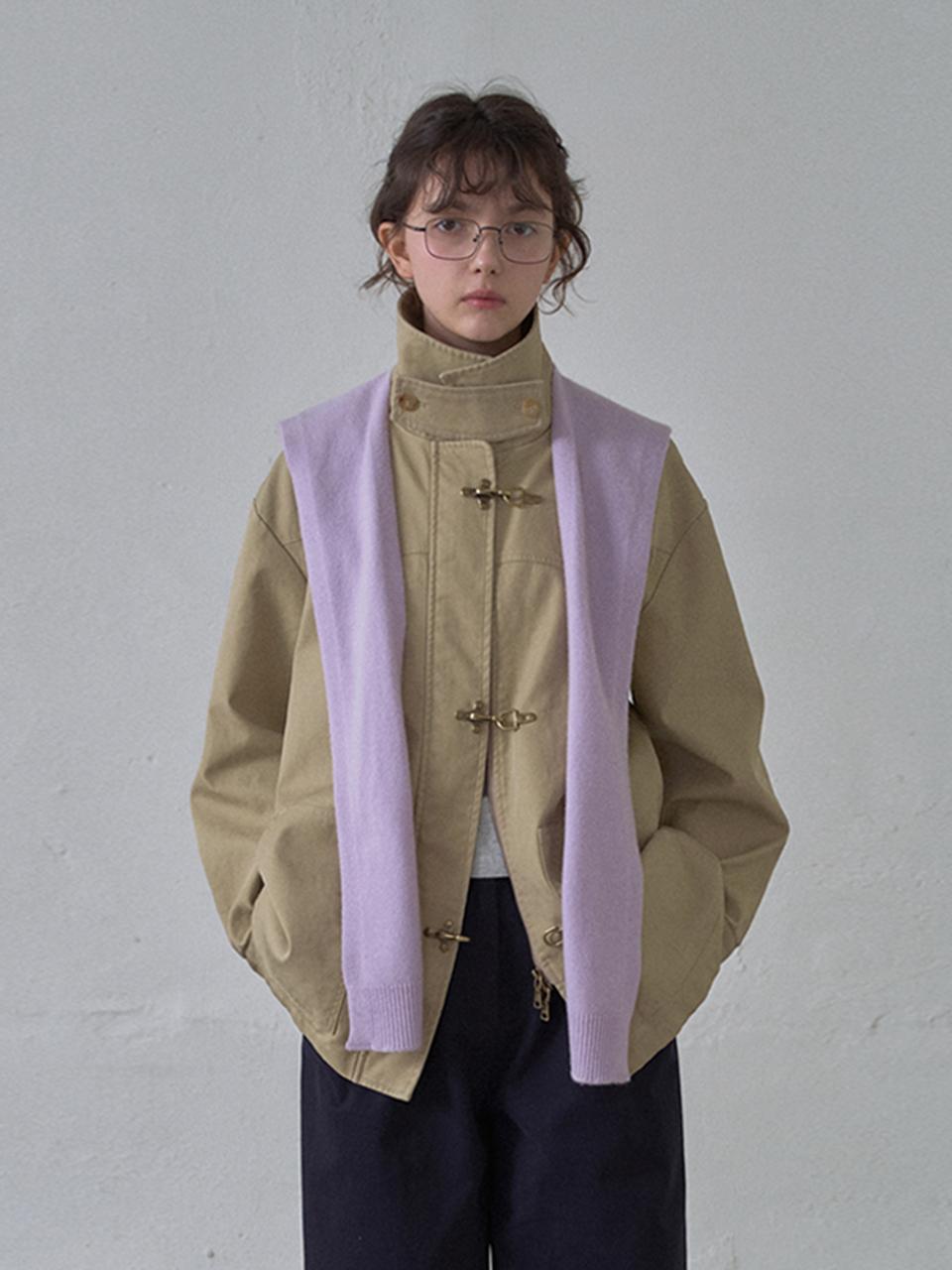 HANE Buckle Cotton Half Jacket [Beige]