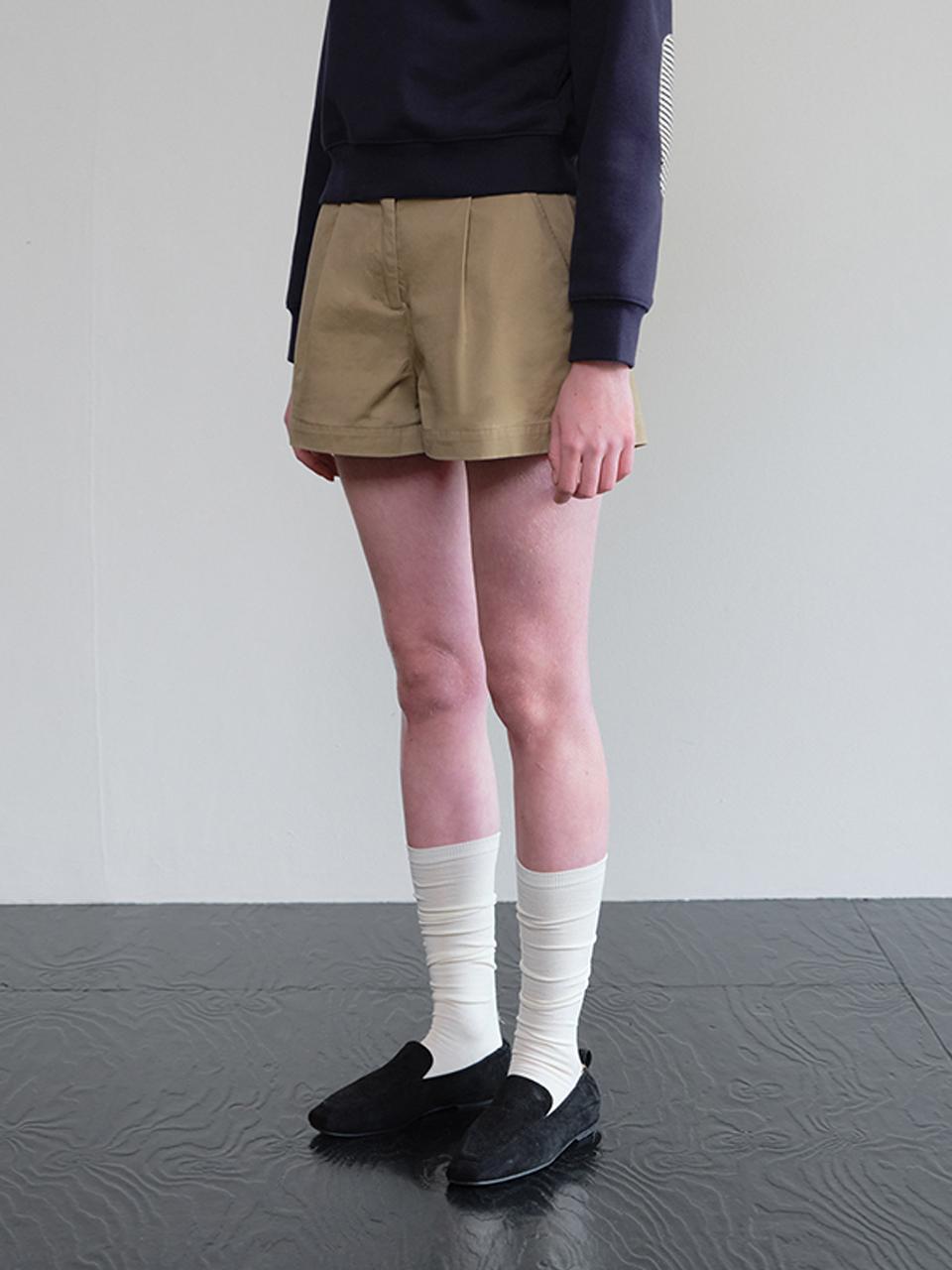 HANE Classic Twill Short Pants [Beige]