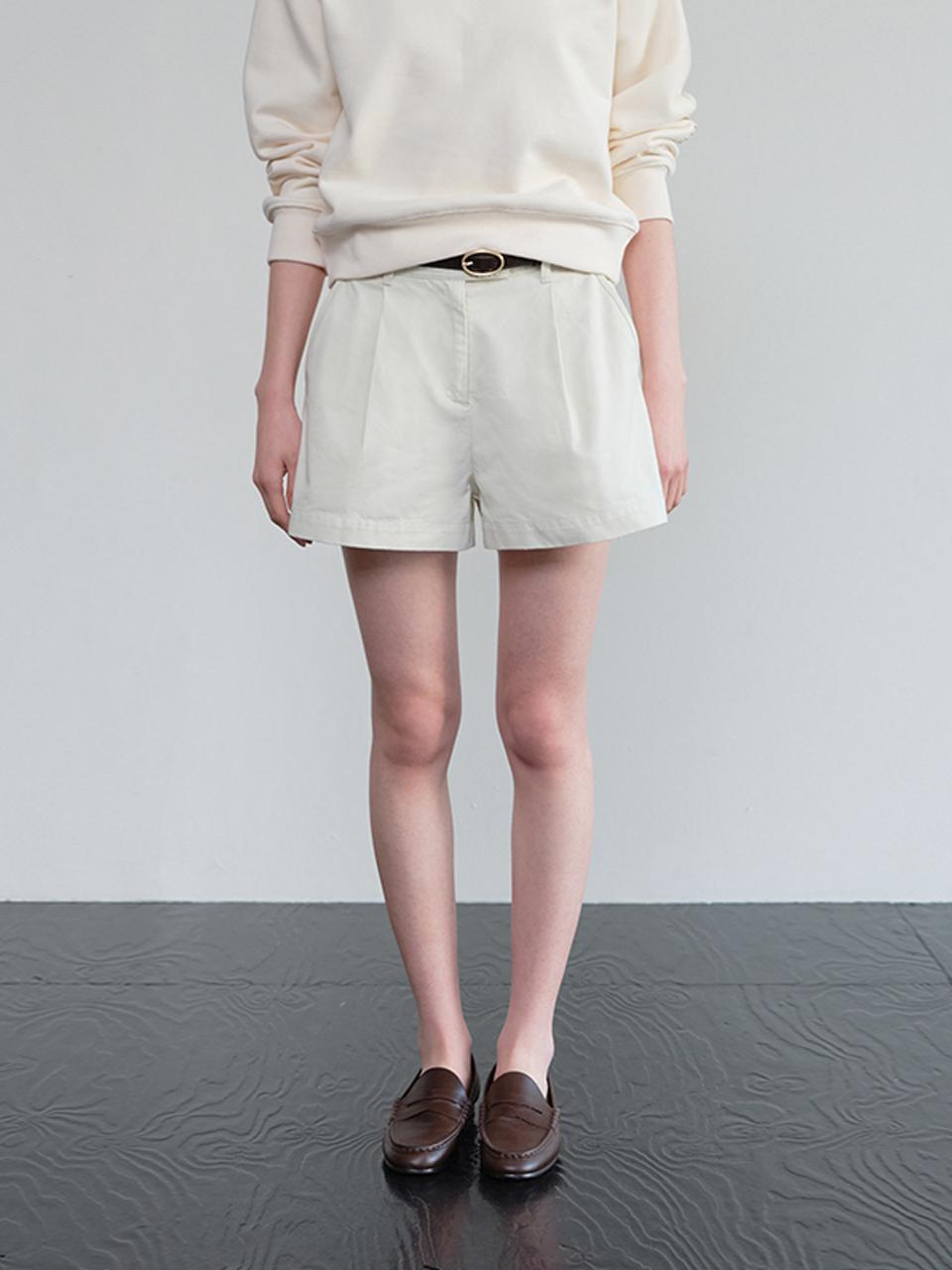 HANE Classic Twill Short Pants [Cream]
