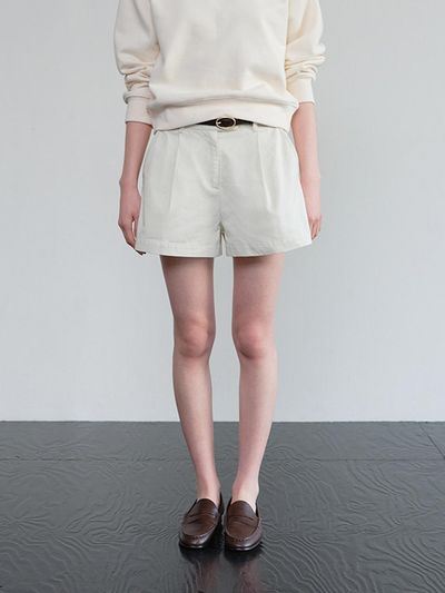 HANE Classic Twill Short Pants [Cream]